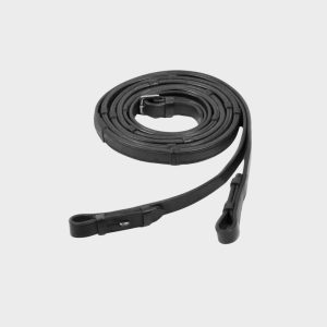 Schockemöhle | Rênes en cuir grip avec arrêtoires – Noir/Argent